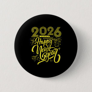 Gelukkig Nieuwjaar 2026 Vuurwerk feestpremie laden Ronde Button 5,7 Cm