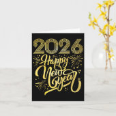 Gelukkig Nieuwjaar 2026 Vuurwerk  Kaart (Gele Bloem)