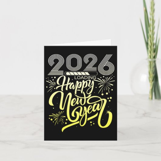 Gelukkig Nieuwjaar 2026 Vuurwerk Laden Oudejaarsav Kaart (Voorkant)