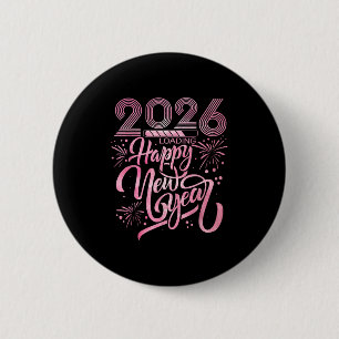 Gelukkig Nieuwjaar 2026 Vuurwerk laden Ronde Button 5,7 Cm