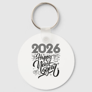 Gelukkig Nieuwjaar 2026 Vuurwerk Sleutelhanger
