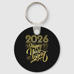 Gelukkig Nieuwjaar 2026 Vuurwerk Sleutelhanger