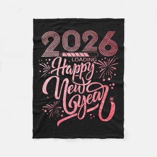 Gelukkig nieuwjaar 2026 vuurwerkfeest fleece deken (Voorkant)