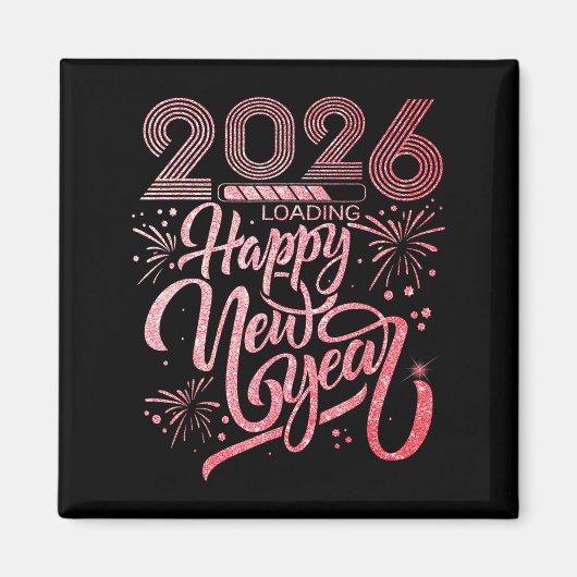 Gelukkig nieuwjaar 2026 vuurwerkfeest magneet (Voorkant)