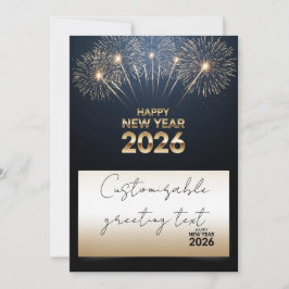 Gelukkig Nieuwjaar 2026 Wenskaart – Golden Firewor Feestdagenkaart