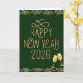 Gelukkig Nieuwjaar 2026 wenskaart Kaart (Gele Bloem)