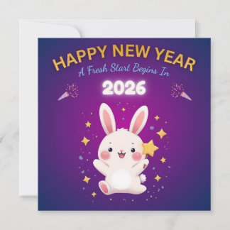 Gelukkig Nieuwjaar 2026 Wenskaart met Knuffel Koni Kaart