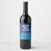 Gelukkig Nieuwjaar 2026 Wijn Etiket