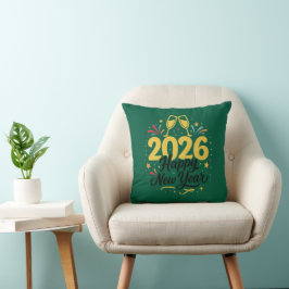 Gelukkig Nieuwjaar 2026 Worpkussen | Feestelijk Kussen