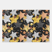 Gelukkig Nieuwjaar 2026 Zwart Wit Goud Confetti Inpakpapier Vel (Voorkant 3)