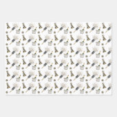 Gelukkig Nieuwjaar 2026 Zwart Wit Goud Confetti Inpakpapier Vel (Voorkant 2)