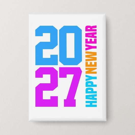 Gelukkig Nieuwjaar 2027 Button (Voorkant)