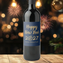 Gelukkig Nieuwjaar 2027 Chic Navyblauw Gouden Fees