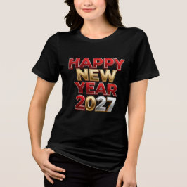 Gelukkig Nieuwjaar 2027 Familie Matching Tri-Blend Shirt