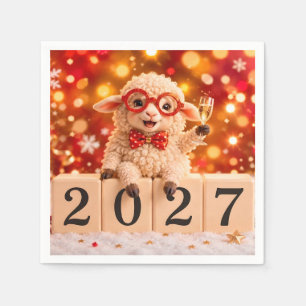 Gelukkig Nieuwjaar 2027 Jaar van de Geit Schaap Servet