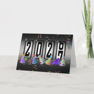 Gelukkig nieuwjaar 2027 Kilometerstandmeter Feestdagen Kaart
