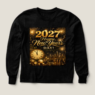 Gelukkig Nieuwjaar 2027 Luxe Gouden Vuurwerk