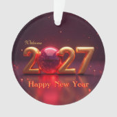 Gelukkig nieuwjaar 2027 ornament (voorkant)