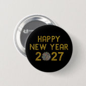Gelukkig nieuwjaar 2027 ronde button 5,7 cm (Voorkant /achterkant)