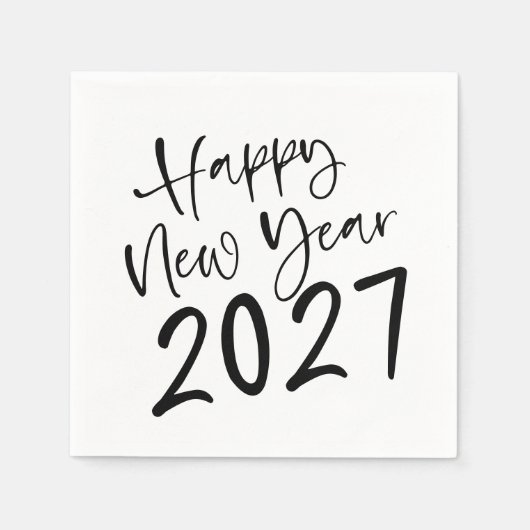 Gelukkig Nieuwjaar 2027 Script Servet (Voorkant)