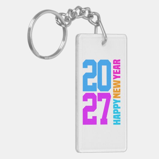 Gelukkig Nieuwjaar 2027 Sleutelhanger (Voorkant Links)
