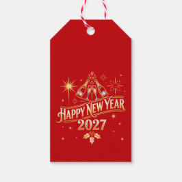 Gelukkig Nieuwjaar 2027-viering Cadeaulabel