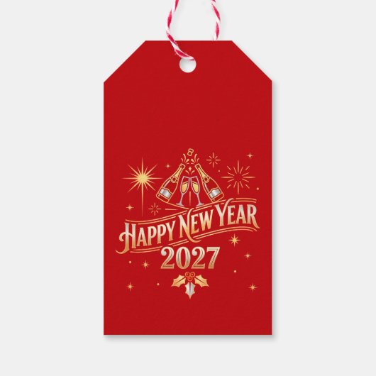 Gelukkig Nieuwjaar 2027-viering Cadeaulabel (Achterkant)