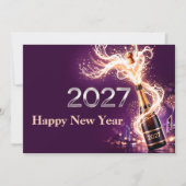 Gelukkig Nieuwjaar 2027 Viering Kaart (Voorkant)