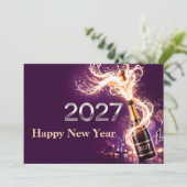 Gelukkig Nieuwjaar 2027 Viering Kaart (Staand voorkant)