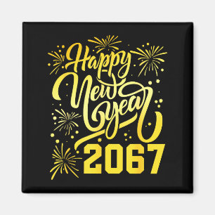 Gelukkig Nieuwjaar 2067 Grappig 67 Zes Zeven Meme Magneet