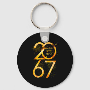 Gelukkig Nieuwjaar 2067 Grappig 67 Zes Zeven Meme Sleutelhanger