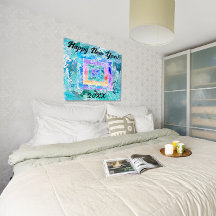 Gelukkig Nieuwjaar 20XX Abstract Marmer Glossy Pos