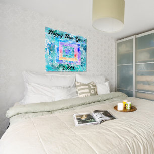 Gelukkig Nieuwjaar 20XX abstract marmer Glossy Pos Perfect Poster