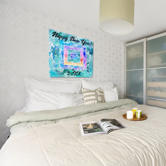 Gelukkig Nieuwjaar 20XX Abstract Marmer Glossy Pos Perfect Poster