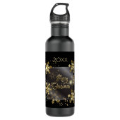 Gelukkig Nieuwjaar 20XX & Gold Christmas Luxury Waterfles (Voorkant)