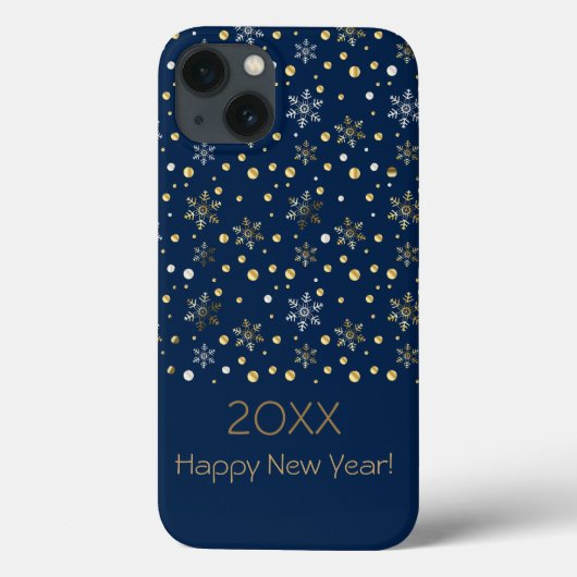 Gelukkig nieuwjaar 20XX & Gold kerstsnowflakes Case-Mate iPhone Case (Achterkant)