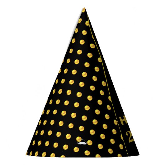 Gelukkig Nieuwjaar 20XX, Gold Stippen op zwart Feesthoedjes (Links)