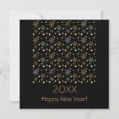 Gelukkig Nieuwjaar 20XX & Gouden Kerst Decoratie Feestdagenkaart (Voorkant)