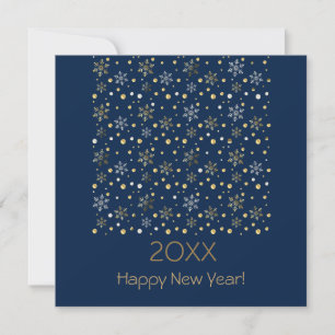 Gelukkig Nieuwjaar 20XX & Gouden Kerstversiering Feestdagenkaart