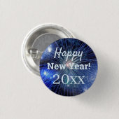 Gelukkig nieuwjaar 20xx ronde button 3,2 cm (Voorkant /achterkant)