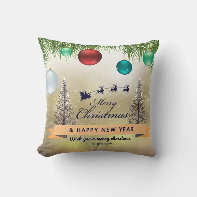 Gelukkig Nieuwjaar 25 december Print Sierkussennen Kussen (Voorkant)