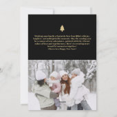 Gelukkig Nieuwjaar 3 foto boog modern script goud Feestdagenkaart (Achterkant)