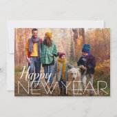 Gelukkig Nieuwjaar 4 foto Feestdagenkaart (Voorkant)