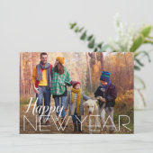 Gelukkig Nieuwjaar 4 foto Feestdagenkaart (Staand voorkant)