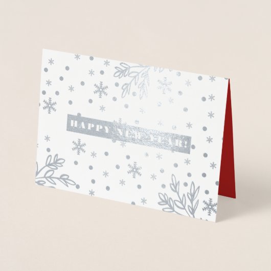 Gelukkig Nieuwjaar. Aangepaste foto luxe Folie Kaarten (Voorkant)