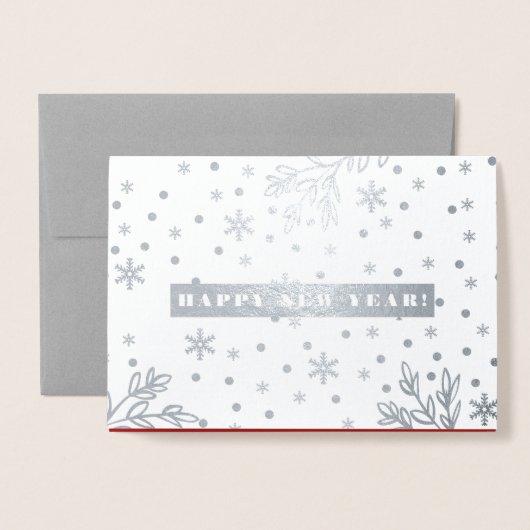 Gelukkig Nieuwjaar. Aangepaste foto luxe Folie Kaarten (Voorkant met envelop)