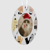 Gelukkig Nieuwjaar Aangepaste Kat Foto Ornament (voorkant)