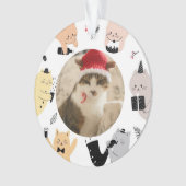 Gelukkig Nieuwjaar Aangepaste Kat Foto Ornament (voorkant)