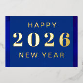 Gelukkig Nieuwjaar aangepaste tekst folie kerstkaa Feestdagenkaart (Voorkant)