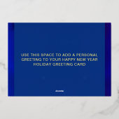 Gelukkig Nieuwjaar aangepaste tekst folie kerstkaa Feestdagenkaart (Achterkant)